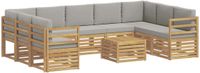 vidaXL Buiten bankenset 10 st Wit en Lichtgrijs Polyester