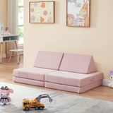 en.casa Speelbank Norhulta 5-delig kinderbank 120x66x45,5 cm roze
