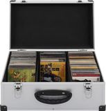 vidaXL Cd-koffer voor 60 cd's aluminium ABS zilverkleurig