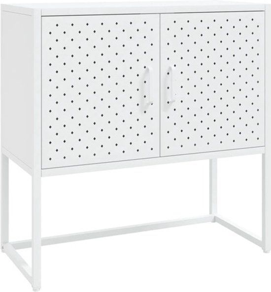 vidaXL Dressoir 75x35x75 cm Staal Wit