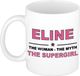 Bellatio Decorations naam cadeau mok - Eline - Woman Myth Supergirl - koffiemok - 300 ml - collega - moederdag