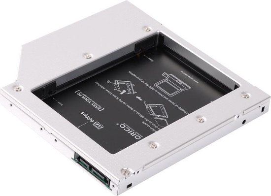 Orico Laptop optical bay caddy 12.7mm dik 2.5 Inch SSD/HDD - Zilver
