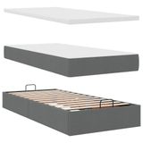vidaXL Ottoman Bed with Mattress 90x190cm Fabric Dark Grey