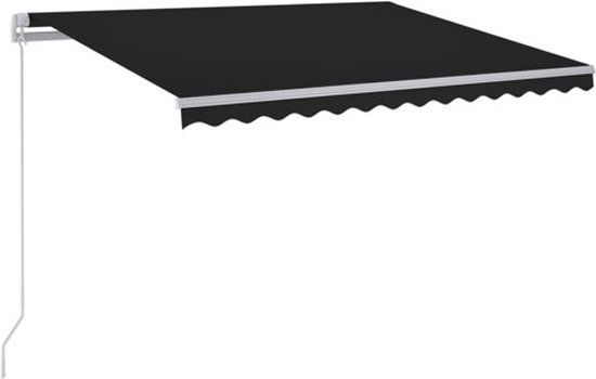 vidaXL Luifel handmatig uittrekbaar met LED 450x350 cm antracietkleur