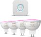 Philips Hue Starterspakket - GU5.3 - met 4 Spotjes (MR16) - 12V - Wit en Gekleurd Licht - Incl. 1 Hue Bridge - Hue White and Color Ambiance