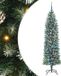 vidaXL Kunstmatige slanke kerstboom Groen en Wit 180 cm