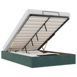 VidaXL Bedframe 120x200 cm Donkergroen Fluweel