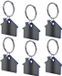 Merkloos / Sans marque Makito Western Europe (mkto) Sleutelhanger met klein huisje - 6x - blauw/grijs - metaal - 4 x 3.8 cm - eigen huis/nieuw huis - huissleutels