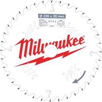 Milwaukee Cirkelzaagblad voor Hout | Ø 235mm Asgat 30mm 36T - 4932471306
