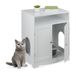 Relaxdays Kattentoilet, 2 zijopeningen, open vak, HLP: 73,5 x 60 x 43,5 cm, wit