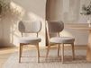 Vente-unique Set van 6 stoelen van teddystof en rubberhout - Taupe - TORIEL