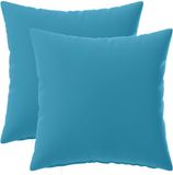 vidaXL - Kussensloop - 2 stuks - HEERLEN - Lichtblauw - 45 x 45 cm - Polyester