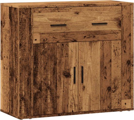 vidaXL Dressoir 80x33x70 cm bewerkt hout oud houtkleurig