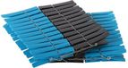 Merkloos Wasknijpers - 48x stuks - kunststof - blauw/grijs