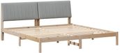 vidaXL Bedframe met hoofdeinde Bruin 200 x 200 cm Massief grenenhout
