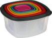 5five Boîtes de conservation empilables - 7 pièces - sans BPA - meal prep - réutilisable - multicolore - hermétique