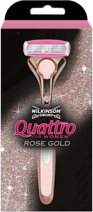 Wilkinson Quattro Scheermes Vrouwen Rose Gold - 1 scheermesje - Inclusief losse mesjes