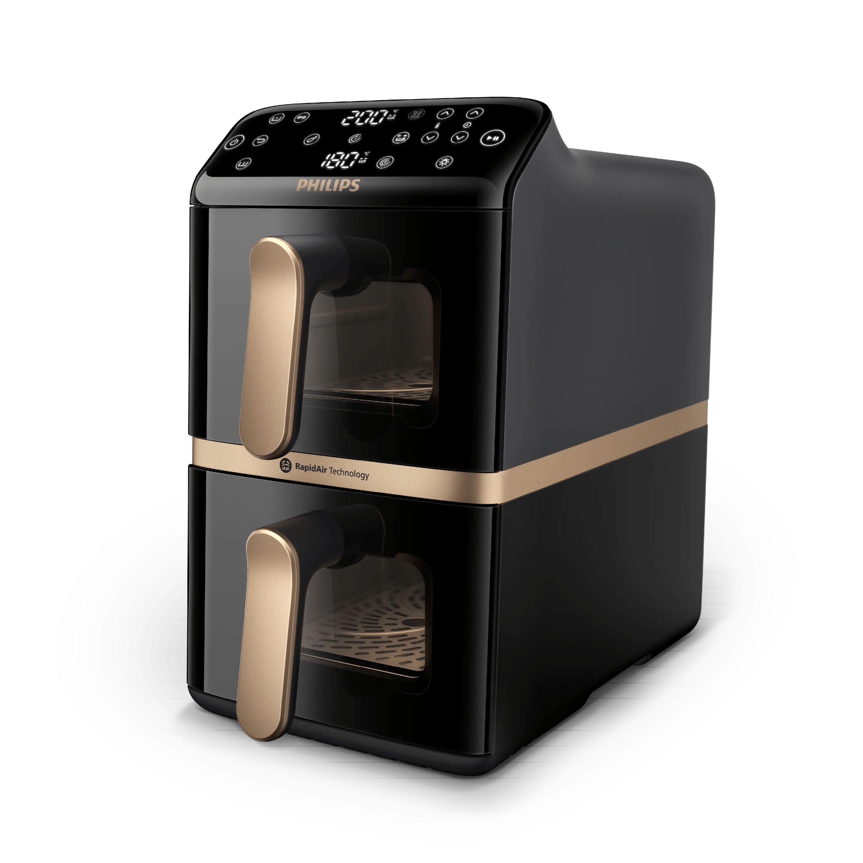 Philips 4000 series Gestapelde Airfryer met twee manden uit de 4000-serie