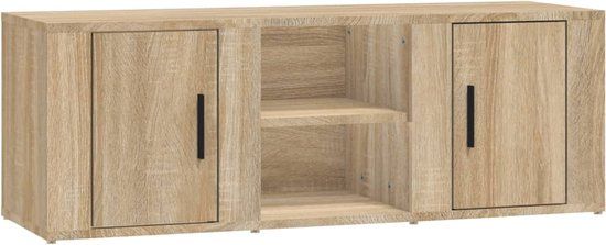 vidaXL Tv-meubel 100x31,5x35 cm bewerkt hout sonoma eikenkleurig