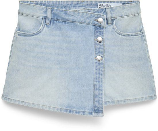 Vero Moda VMSIMONE High rise Skort Dames Shorts Rok XL Katoen Lichtblauw Denim