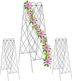Relaxdays Plantensteun Metaal - Set van 3 - 152 cm - Clematis en Druiven - Plantenrek Klimplanten