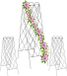 Relaxdays Plantensteun Metaal - Set van 3 - 152 cm - Clematis en Druiven - Plantenrek Klimplanten