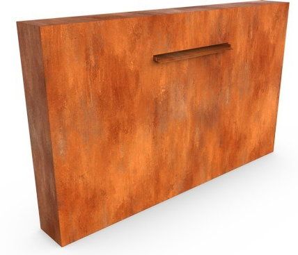Geroba Cascadi Cortenstaal Watervalelement naast vijver 2000 x 250 x 1200 mm