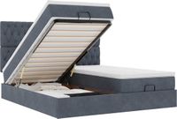 vidaXL - Bed - 200x200cm - Donkergrijs