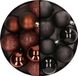 Merkloos / Sans marque Billiet - Vanlaere Kerstballen Mix - kunststof - donkerbruin en zwart - 6 cm - 24x stuks - mat - glans - glitters