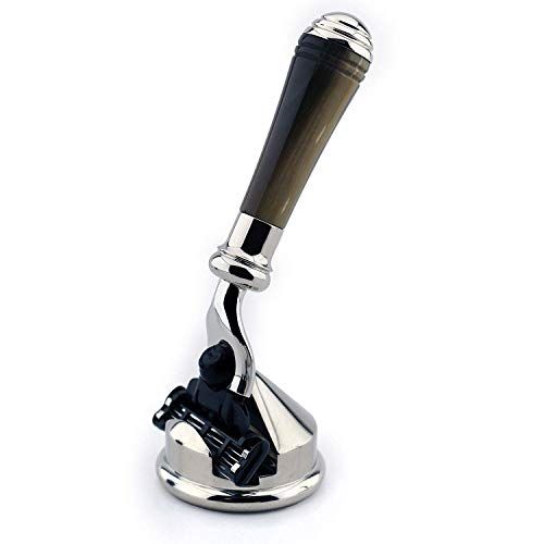 Jag Shaving Premium scheermes en houder combinatie luxe ivoor kleur driehoekig patroon