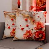 PETTI Artigiani Italiani - Paar kussenslopen 45 x 45 cm van microvezel, decoratief kussen voor slaapkamer, bank, woonkamer, set van 2 kussenslopen, bloemenpatroon 06 2, 100% Made in Italy