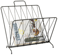Present Time PT2757BK Magazine Rack - Metal Black - 40x26.5x45cm