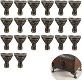 Solidchoice - Cornières d'angle au design antique – 20 pièces – Alliage de zinc – Quincaillerie décorative – Parfait pour les boîtes à bijoux – Facile à installer – 28 x 27 mm – Pieds pour boîtes