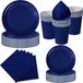 Bol Feest Servies - 50 Stuks Bleu Marine et Argent