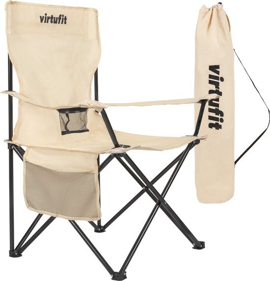 VirtuFit Opvouwbare Camping Stoel - Beige