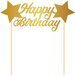 Folat Party Products Folat - Cake Topper Happy Birthday - Goud - Papier - Verjaardag