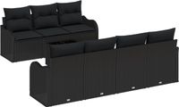 vidaXL - Tuinbank - Set - 8 - st - 7-Aantal - zitplaatsen - Zwart
