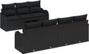 vidaXL - Tuinbank - Set - 8 - st - 7-Aantal - zitplaatsen - Zwart