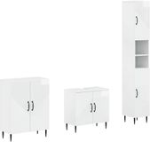 vidaXL - 3-delig - badkamerkast - set - HAARLEM - Hoogglans - Wit - Bewerkt - hout