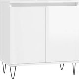 vidaXL Armoire de salle de bain 58x33x60 cm bois d'ingénierie blanc laqué brillant