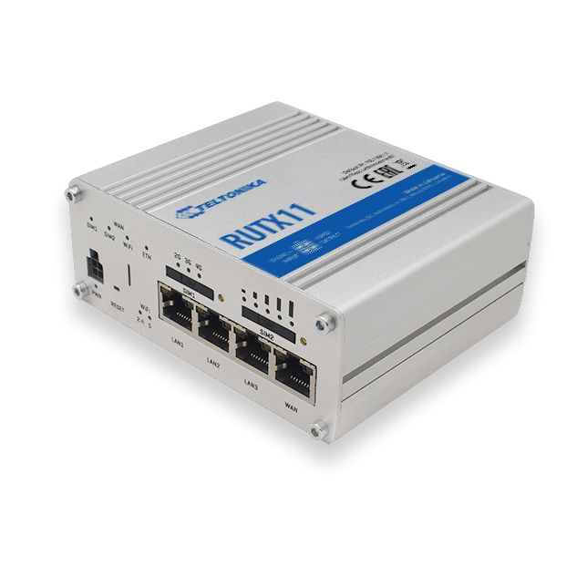 Teltonika RUTX11 - Draadloze Router - Dual-band - 4G - Gigabit Ethernet - Grijs