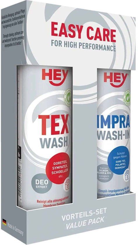 HEY SPORT WASH - duopack tex/impra wash-in set - Onderhoudsproducten - Transparant