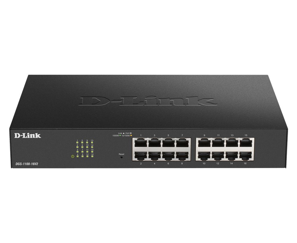 D-Link DGS-1100-16V2 - 16-Port Gigabit Ethernet Managed Switch - Black