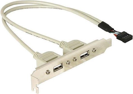 Delock USB 2.0 A Female - 0.3 m - Wit