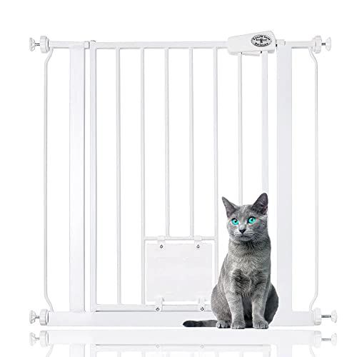 Bettacare Huisdierhek met kattenluik - 75-83cm - Wit