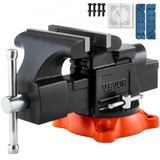 VEVOR Bankschroef, 12,7 cm kaakbreedte, 5 inch maximale kaakopening, multifunctionele bankschroef met 360° draaibare vergrendelingsbasis, 2,8 inch keeldiepte, heavy-duty nodulair gietijzer