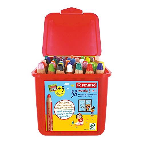 Stabilo Woody Kleurpotloden - 3-in-1 - 38 stuks - 13 kleuren