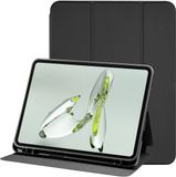 OnePlus Hoes Geschikt voor OnePlus Pad Lite | Luxe Tri-Fold Book Case | Kunst Leren Bescherm Hoes | Standaard Functie | Zwart