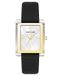 ANNE KLEIN Dameshorloge met leren band, zwart/tweekleurig