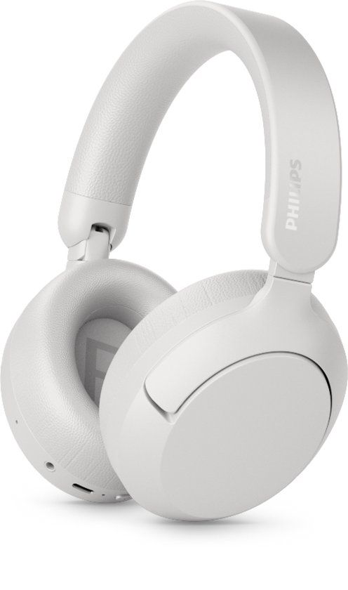 Philips Sound Philips TAH6000WT Over-ear draadloze hoofdtelefoon met adaptieve ruisonderdrukking, 80 uur afspeeltijd, Dynamic Bass, 40 mm drivers, Bluetooth 6.0, multipoint, gesprekken met 5-microfoons, wit